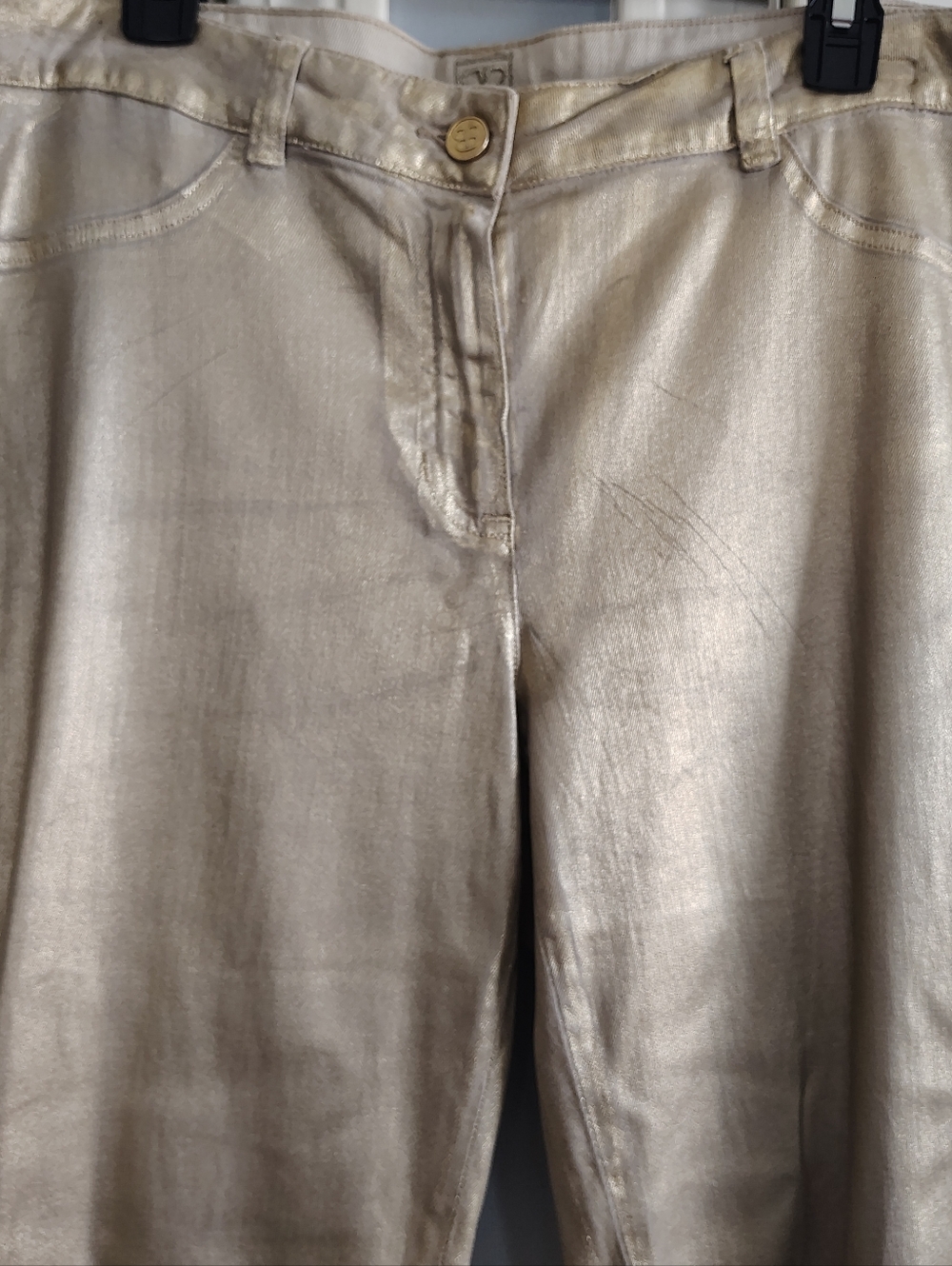 Basler Gold Coated Metallic Women’s Straight Leg Jeans 16 - Picture 3 of 16